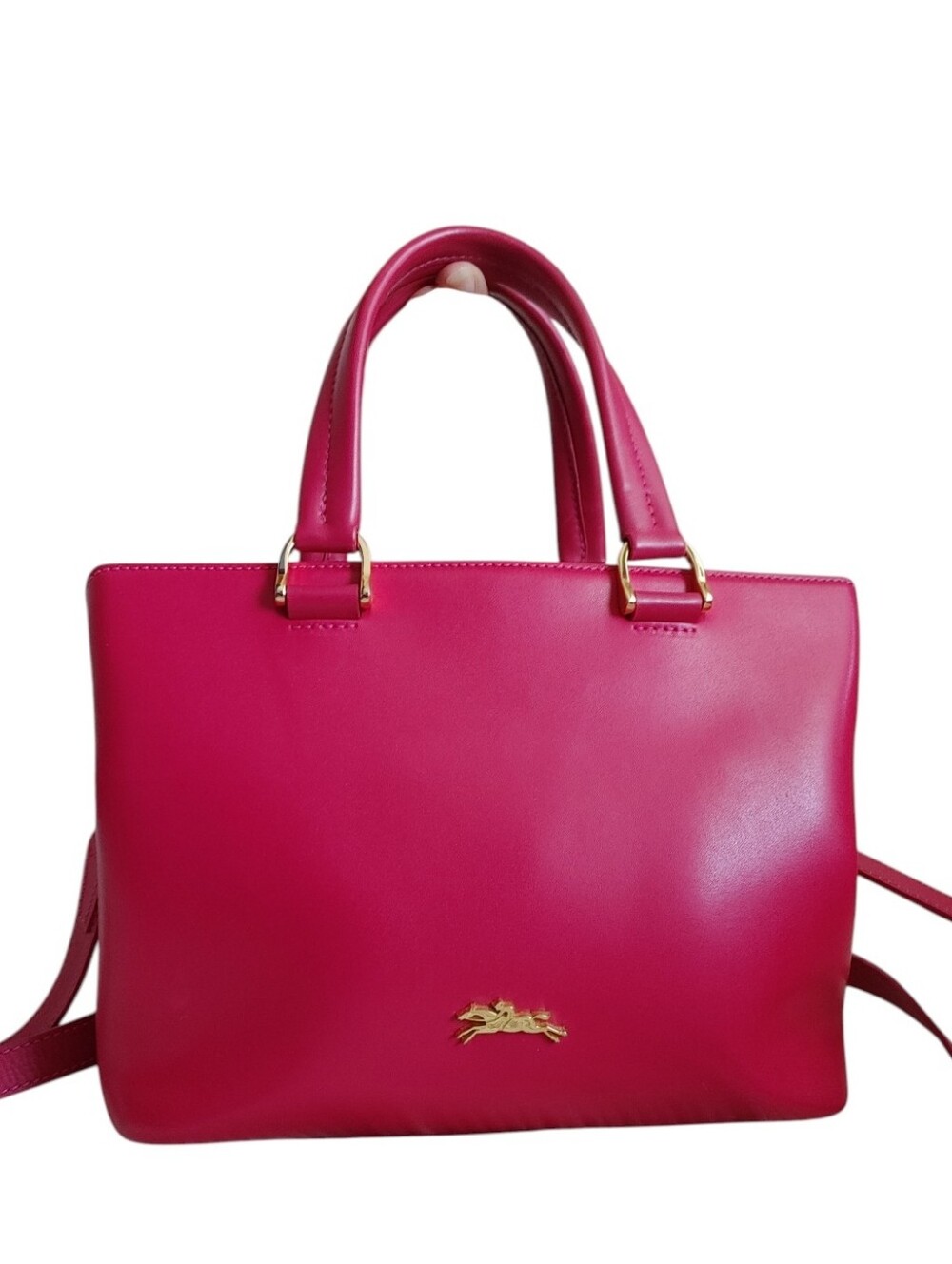 Longchamp Honore Fushia Pink Leather Handbag